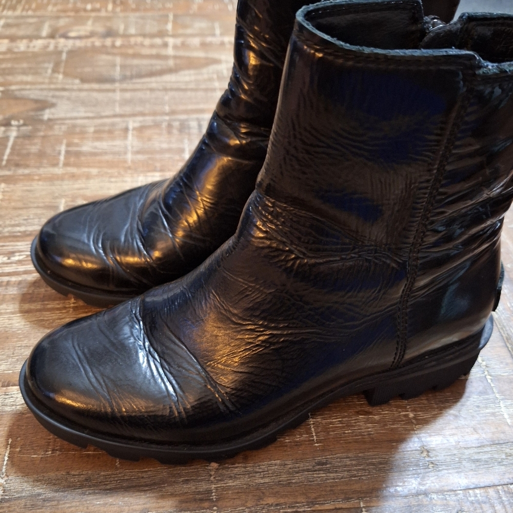 Sorel Glossy Black Ankle Booties - Picture 5 of 10